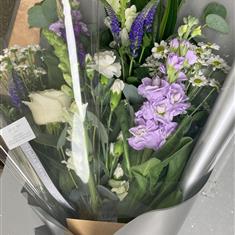 Lilac and White Flat Bouquet